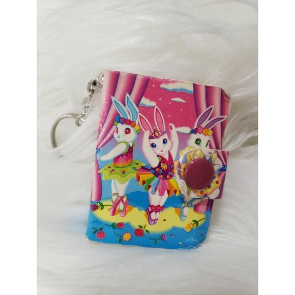 Ballerina bunny ballet Vintage Lisa Frank Small Snap Keychain Notebook paper - Picture 1 of 4